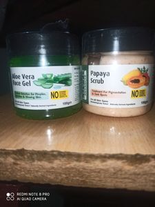 Papaya scrub+ aloe vera face gel