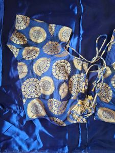 plen saree with blues