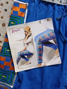 New Blue Embroidered Leggings