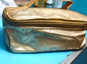 Gold Cosmetic Pouch/Bag