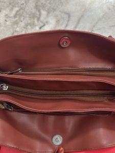 Chic Brown Faux Leather Handbag