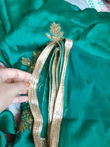 Green Color Ethnic Gown With Dupatta