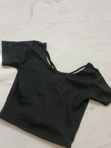 Dark Grey Back Tie Top