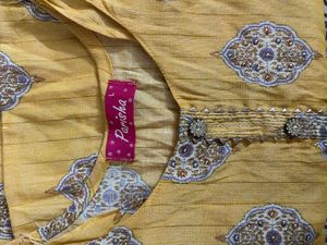 Yellow Printed Kaftan
