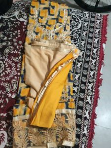 beautiful embroidered unstitched cotton suit mater