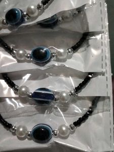 Baby Black Moti Anklet and bracelet