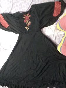 Black Gown With Red Combination