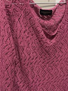 Pink Knitted V-Neck Sweater