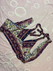 Boho Paisley Halter Neck Double Sided Tie-up top