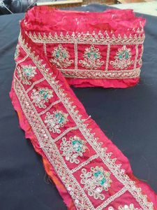 Embroidered Golden Trim shain lace