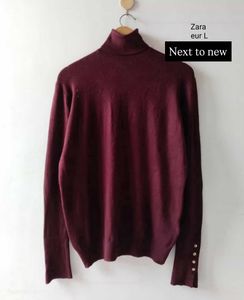 Zara Burgundy Turtleneck Top