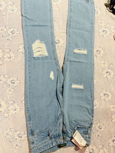 Stylish Distressed Light Wash Jeans