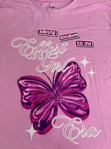 Pink Graphic Butterfly T-Shirt🌷(not wore once)
