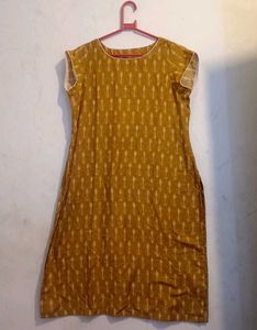 Mustard Yellow Printed Kurta