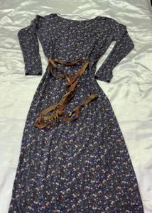 Floral Print Long Sleeve Maxi Dress