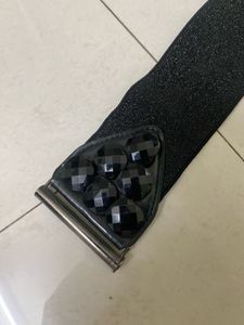 Sparkly Elastic Belt with Black Gem Detail