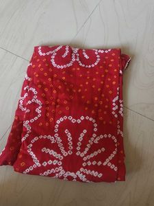 Red Bandhani Print Kurta