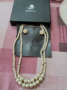 Pearl Necklace &amp; Earring Set