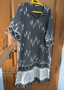 Grey Ikat Kurta
