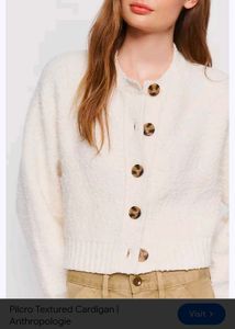 Cream Rib-Knit Cardigan