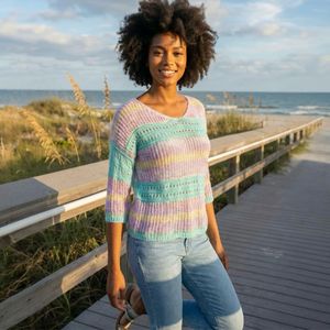 Striped Knit Crochet Top S To M (pack of 2)