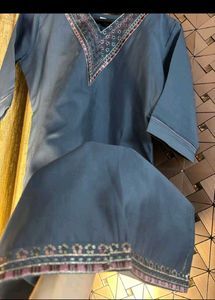 Embroidered Neckline Kurta