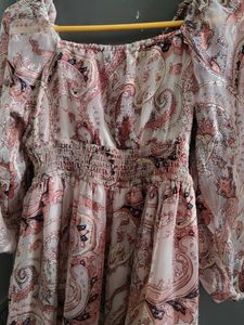 Sheer Paisley Print Dress