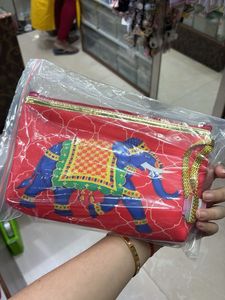 Boho Elephant Print Pouch Bag any1