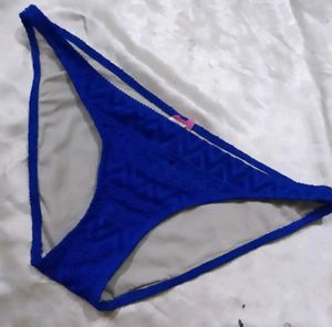 Blue Textured Bikini panty