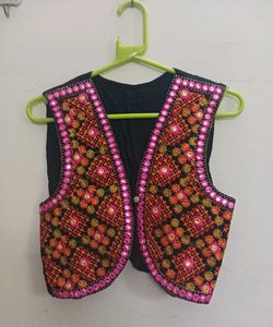 Embroidered Mirror Work Vest