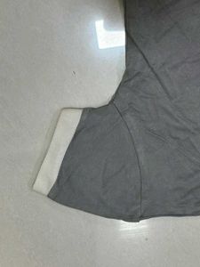 Grey Collared Crop Top