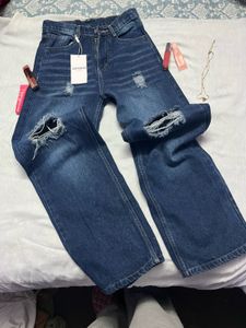 Ripped Wide Leg Jeans