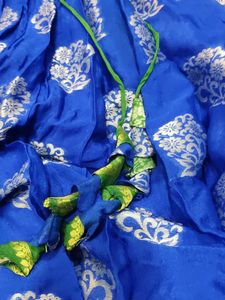 Royal Blue Printed Anarkali Gown