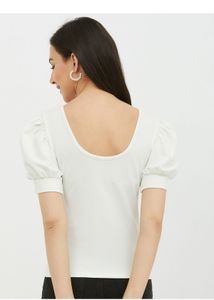 Chic White Puff Sleeve Crop Top