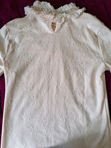 Women's Korean Pearl Neck Top