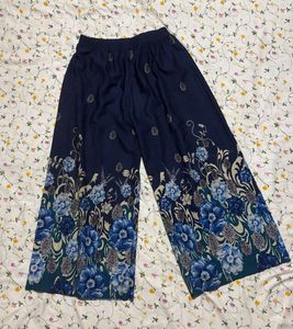 Blue Floral Palazzo Pants