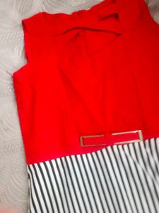 Red &amp; Striped Fit and Flare Dress
