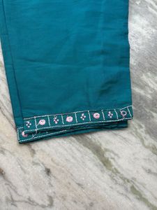 Teal Embellished Palazzos