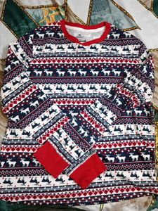 Festive Reindeer Print Long Sleeve T-Shirt