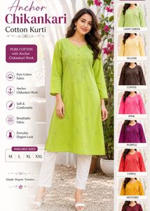 Anchor Chikankari Cotton Kurti