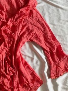 Aesthetic Orange ruffle top