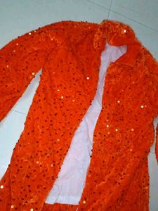 Sparkling Orange Sequin Jacket