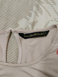 Denim Jeans And Casuals Beige Top