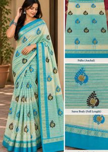 Elegant Embroidered Cotton Saree
