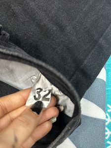 Washed Black Denim Straight Jeans For Women