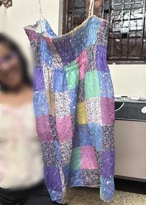 Boho Patchwork Smocked Maxi Dress