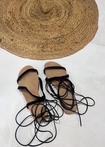 Completely New Strappy Black Flats