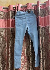 Light Blue High-Waist Skinny Jeans