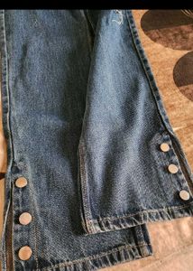 Ripped Wide Leg Denim Jeans