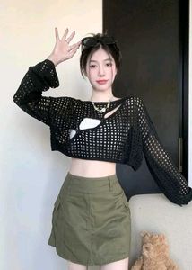 Trendy Cropped Crochet Top